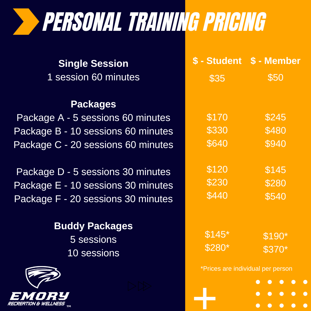 2023 personal training pricing
